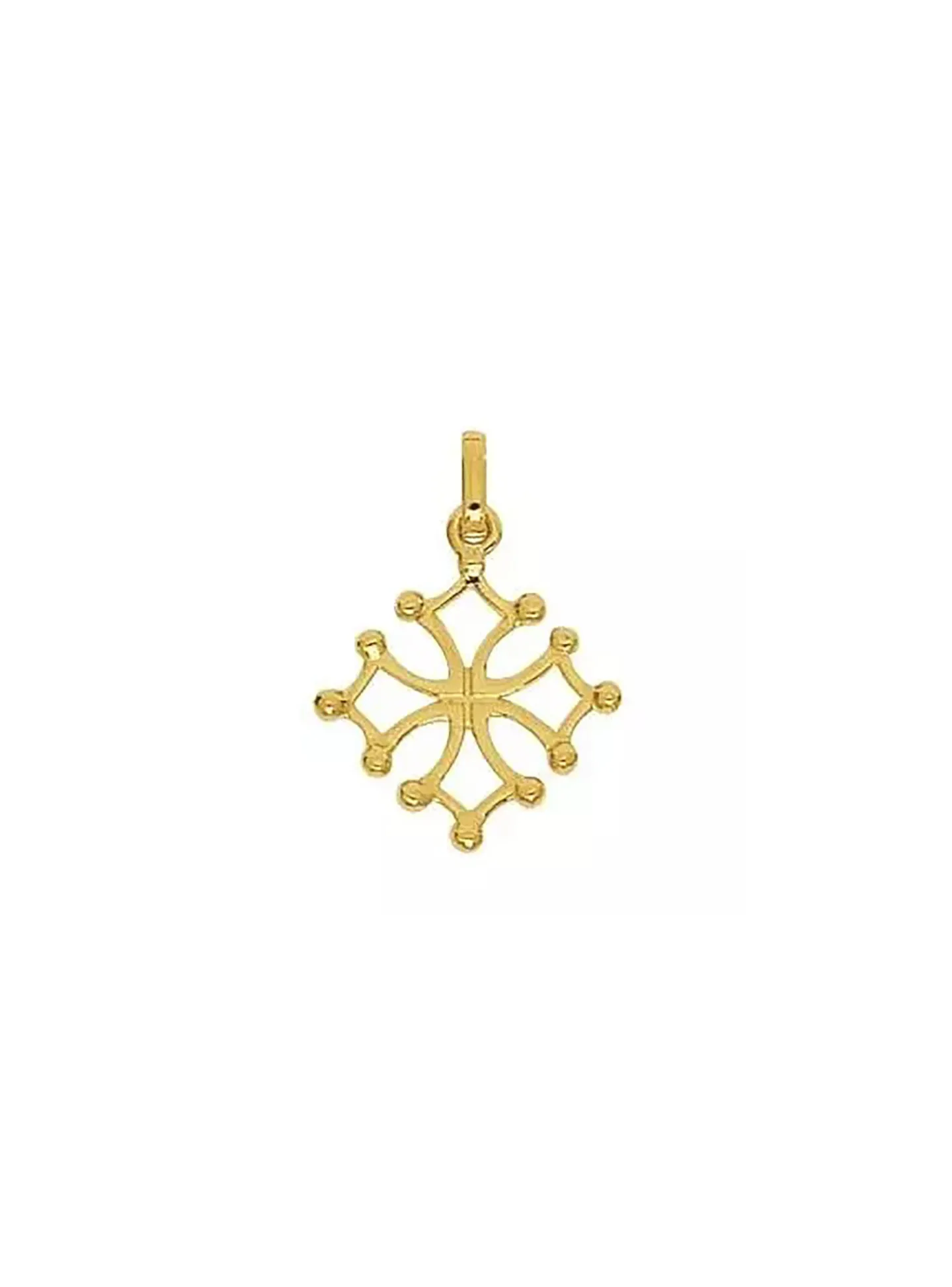 Pendentif Brillaxis croix Occitane or jaune 375/1000