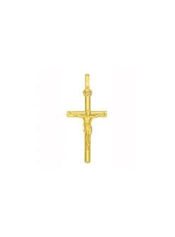 Pendentif Brillaxis croix Christ or jaune 9 carats