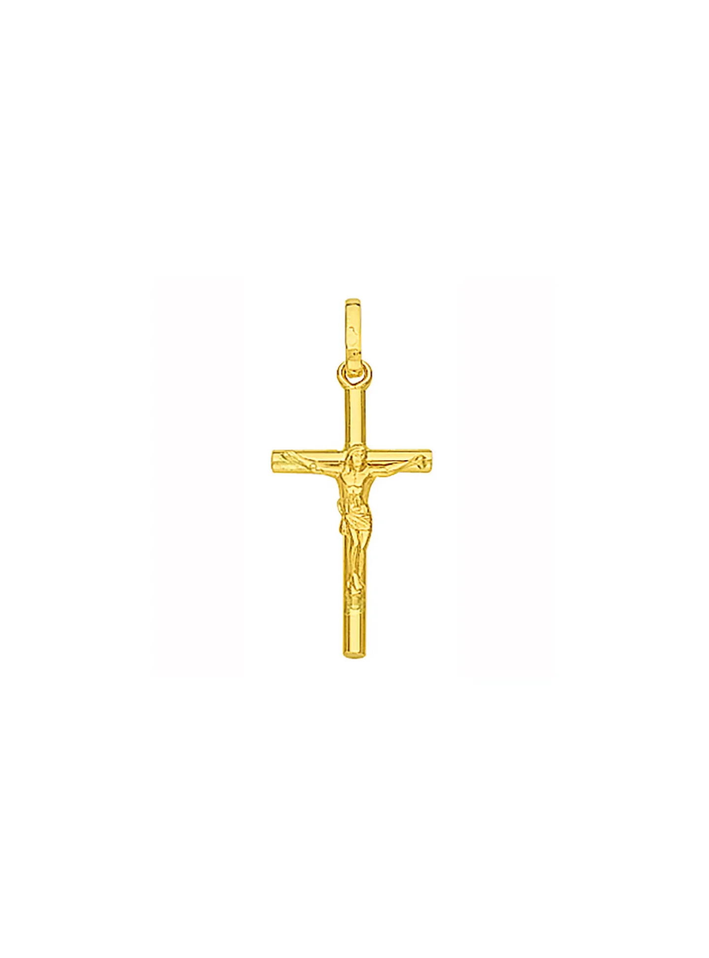 Pendentif Brillaxis croix Christ or jaune 9 carats