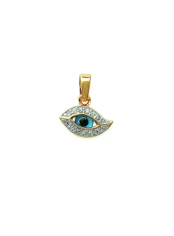 Pendentif Brillaxis oeil plaqué or zirconium