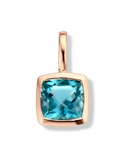 Pendentif Brillaxis or rose topaze London blue