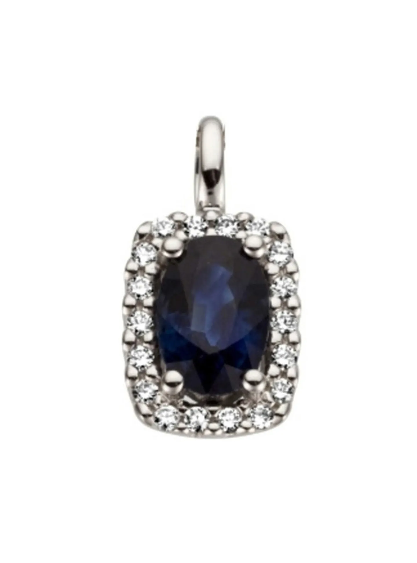 Pendentif Brillaxis or saphir entourage diamant