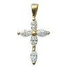 Pendentif Brillaxis plaqué or croix empierrée