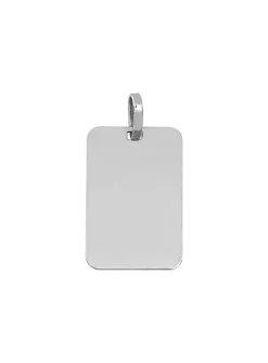 Pendentif Brillaxis plaque or blanc 9 carats