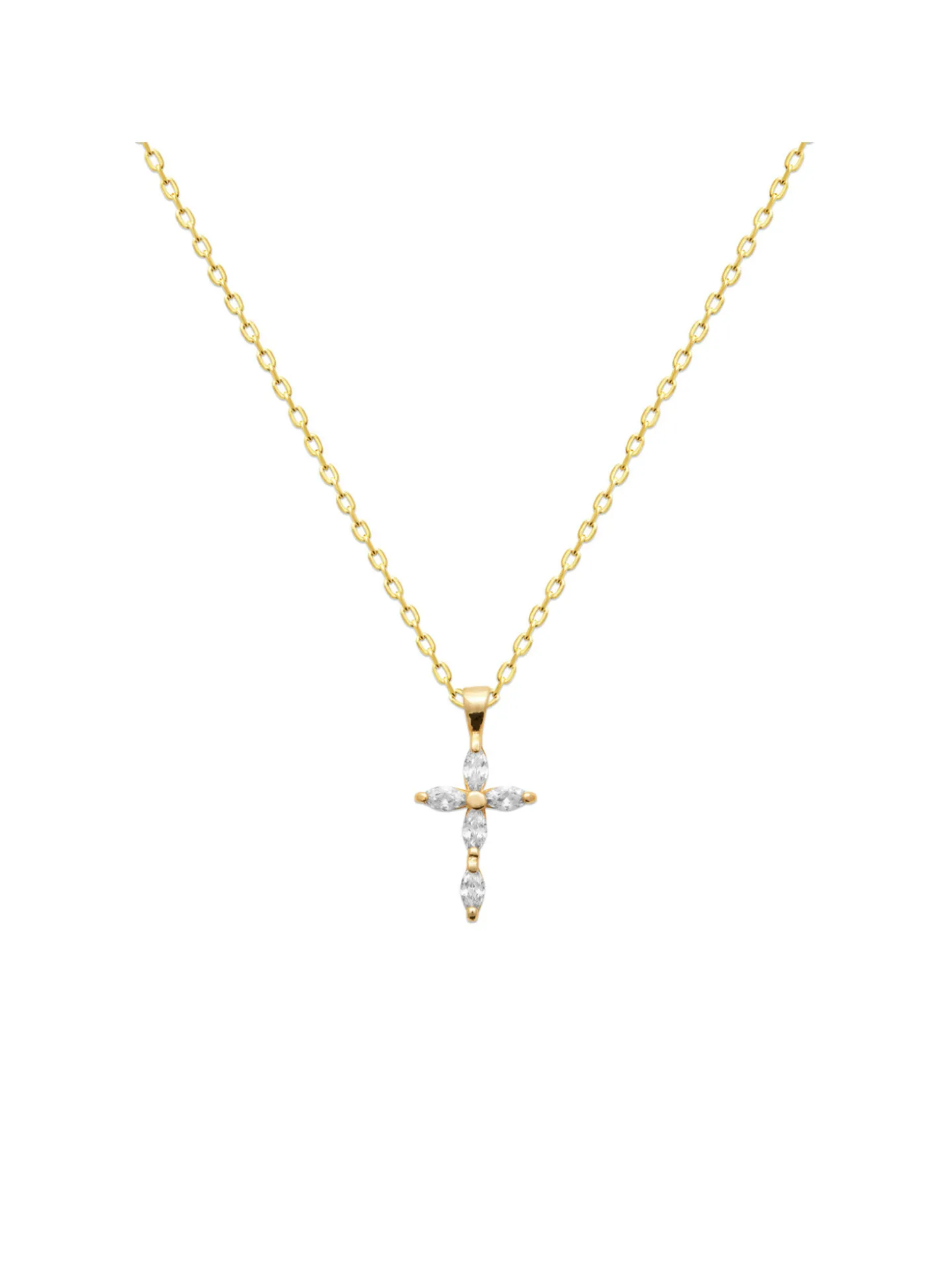 Pendentif Brillaxis plaqué or croix empierrée