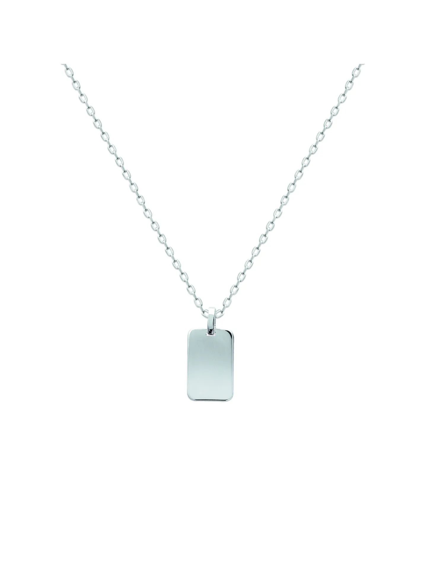 Pendentif Brillaxis plaque rectangulaire argent