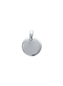 Pendentif Brillaxis rond argent rhodié