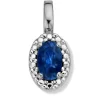 Pendentif Brillaxis saphir ovale or blanc 18 carats