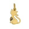 Pendentif chat coeur pailleté or jaune 18 carats