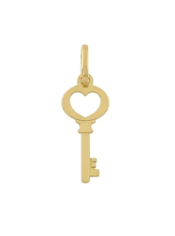 Pendentif clé avec coeur or 18 carats