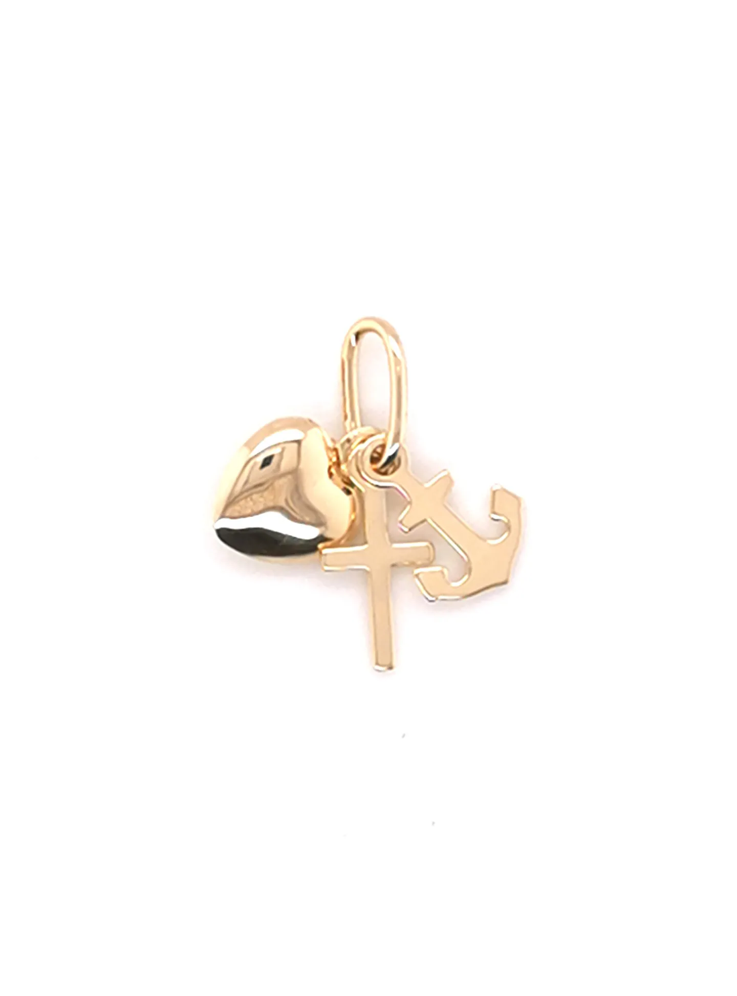 Pendentif Coeur Croix Ancre or 18 carats_x005f_x000D_croix camarguaise