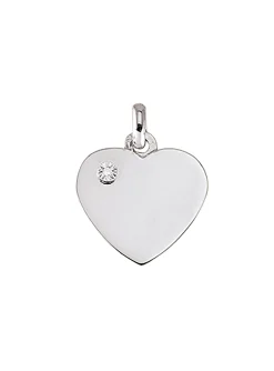 Pendentif coeur et diamant or 9 carats