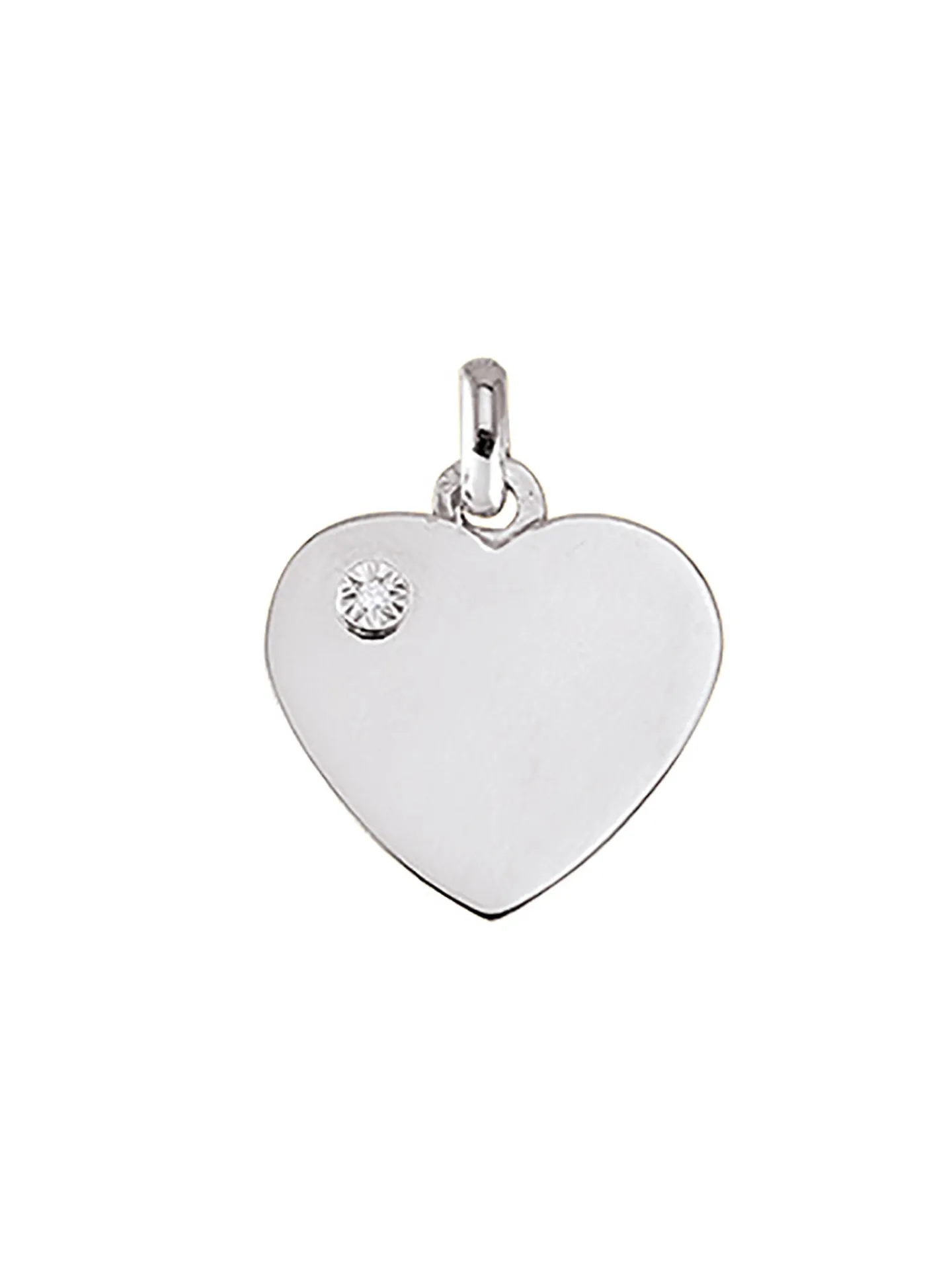 Pendentif coeur et diamant or 9 carats