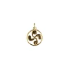 Pendentif croix basque cerclée or jaune 9 carats_x005f_x000D_diamètre 20mm