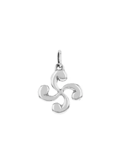 Pendentif croix basque "Lauburu" argent massif_x005f_x000D_diamètre 13mm