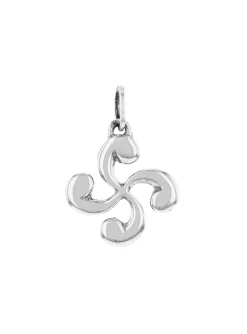 Pendentif croix basque lauburu en argent massif_x005f_x000D_diamètre 16mm