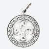 Pendentif croix basque "Lauburu" argent gravé