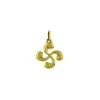Pendentif croix basque or jaune 9 carats 8mm