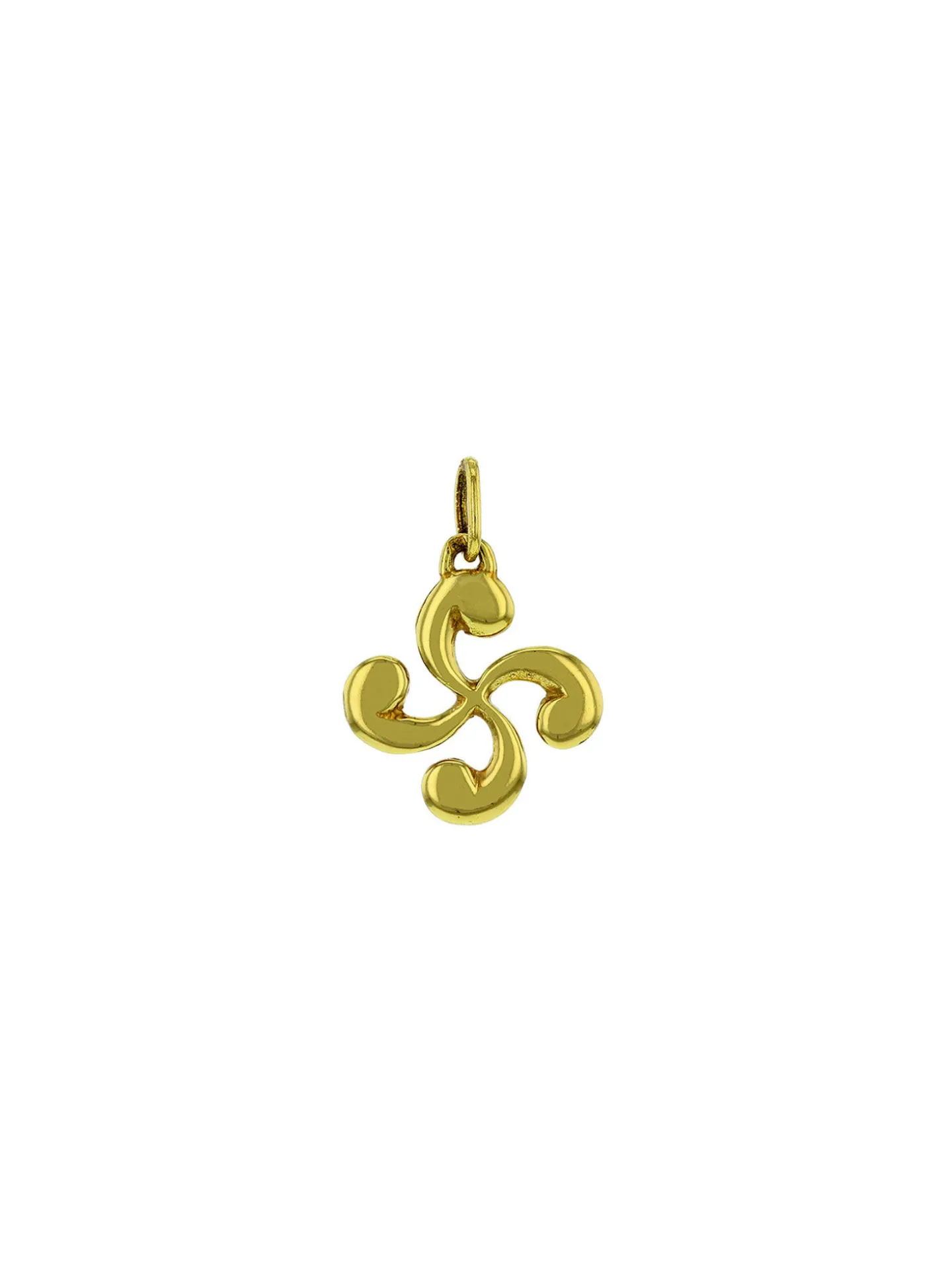 Pendentif croix basque or jaune 9 carats 8mm