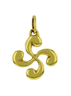 Pendentif croix basque or 9 carats 22 mm