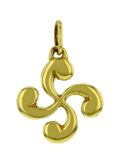 Pendentif croix basque or 9 carats 24mm