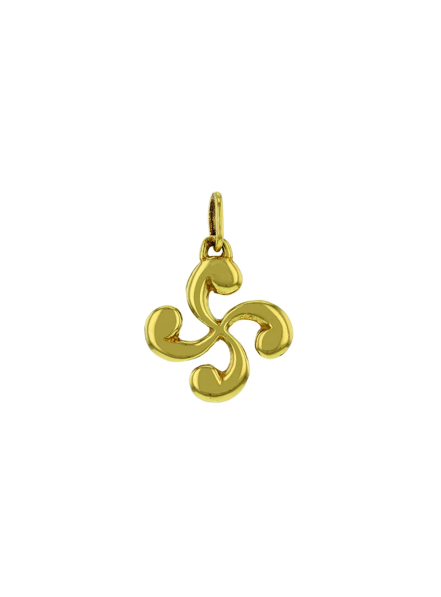 Pendentif croix basque or jaune_x005f_x000D_Diamètre 11 mm