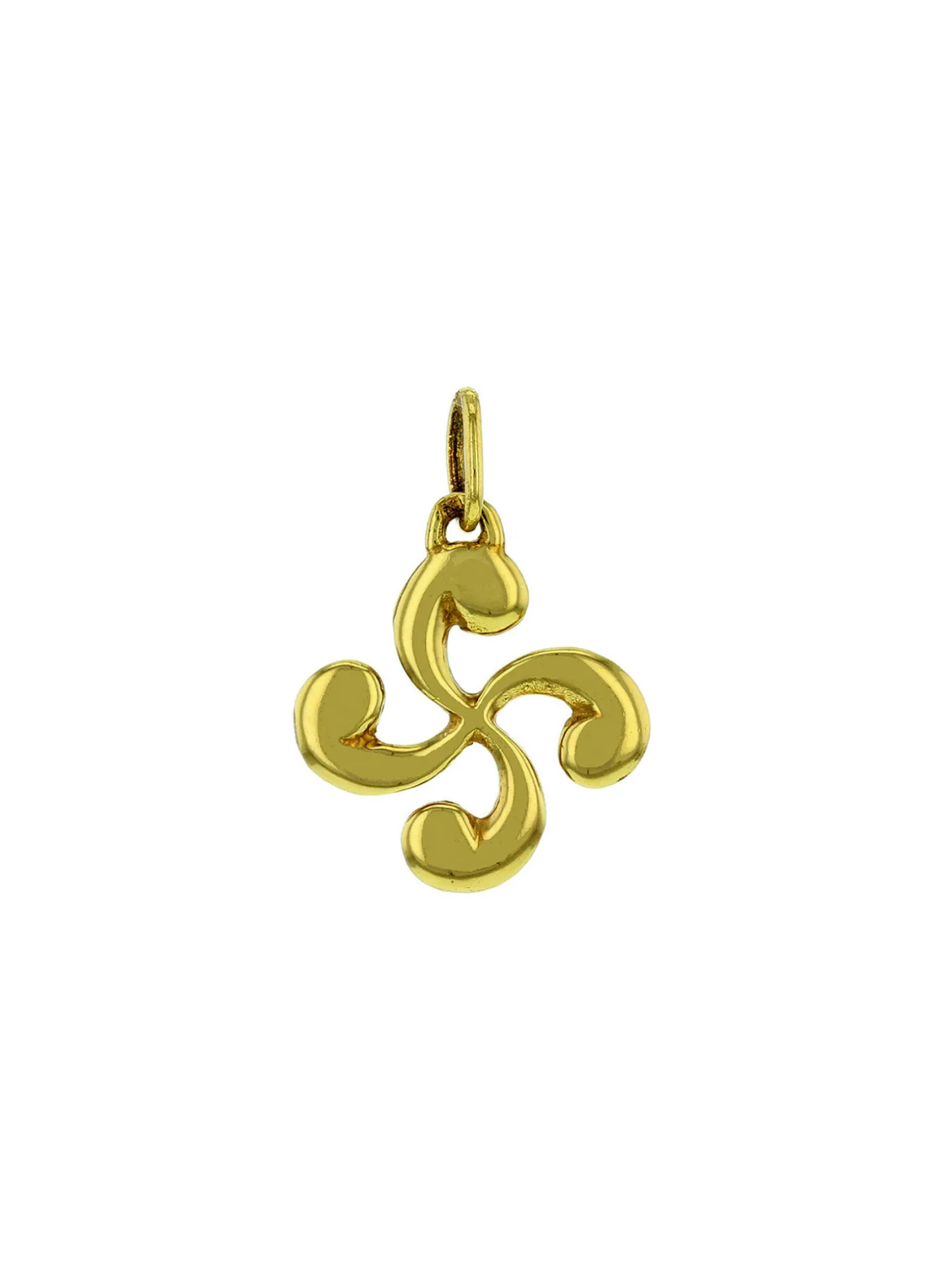 Pendentif croix basque or jaune_x005f_x000D_diamètre 13mm
