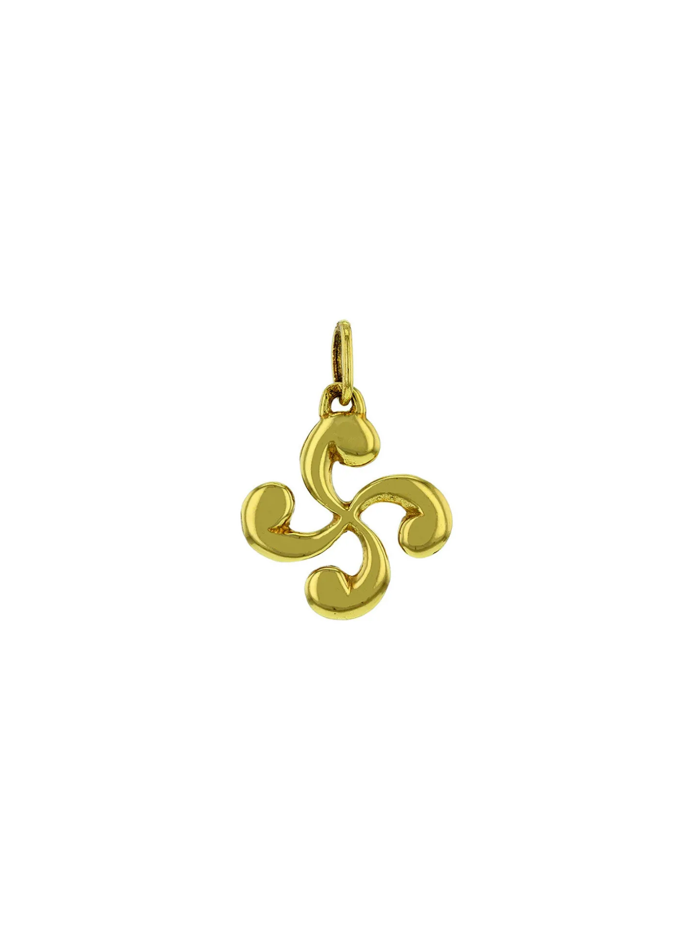 Pendentif croix basque plaqué or_x005f_x000D_diamètre 10mm