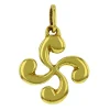 Pendentif croix basque plaqué or_x005f_x000D_diamètre 22mm