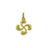 Pendentif croix basque plaqué or_x005f_x000D_diamètre 11mm