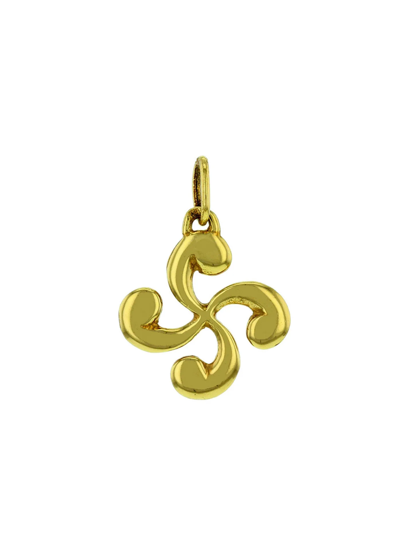 Pendentif croix basque plaqué or_x005f_x000D_diamètre 15mm