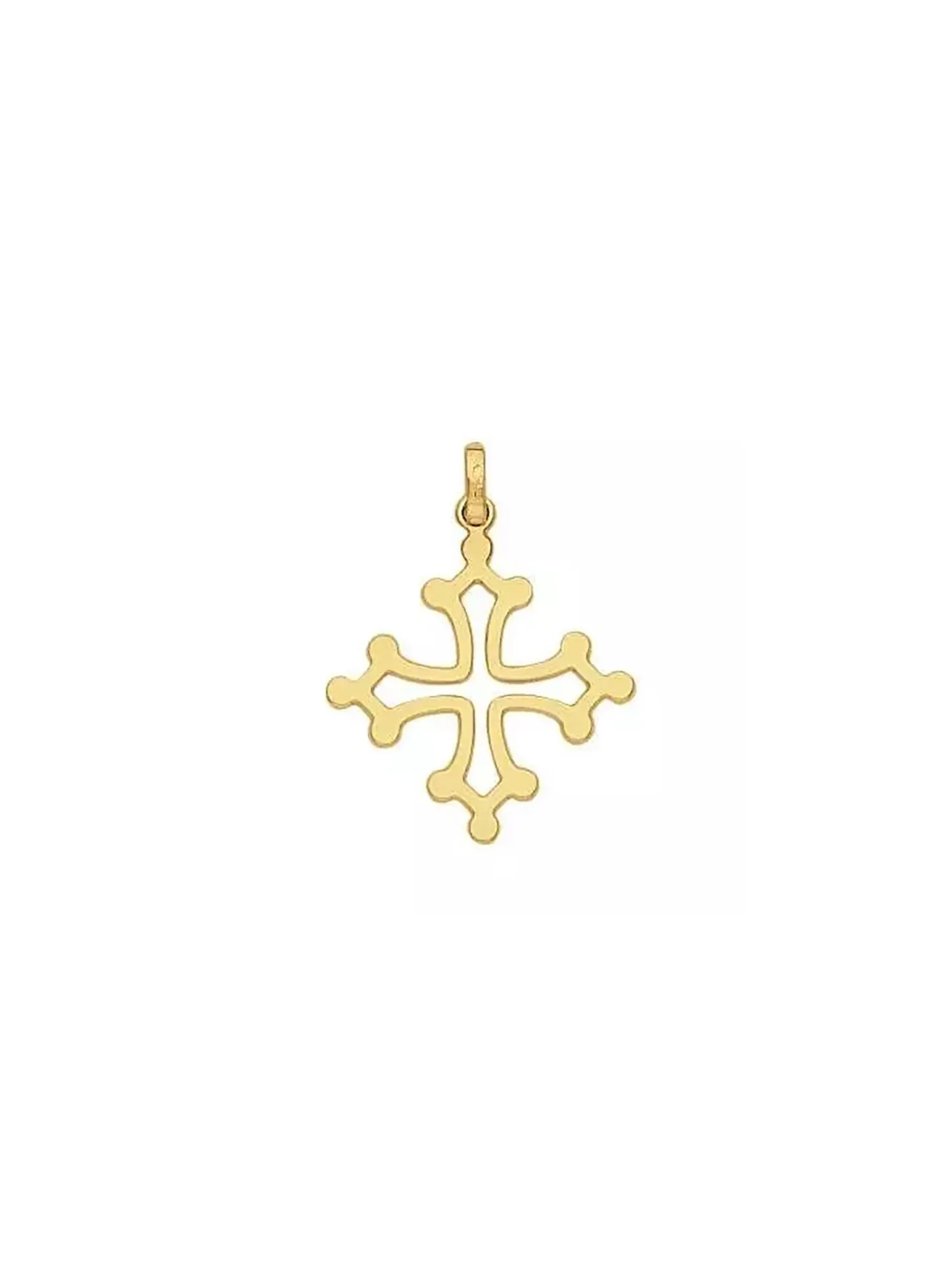 Pendentif croix du languedoc fil plat or 18 carats