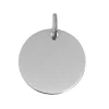 Pendentif médaille ronde or blanc 18 carats