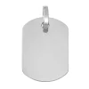 Pendentif plaque GI bords arrondis or blanc 750/1000
