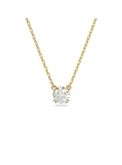 Pendentif Swarovski Constella doré rond blanc