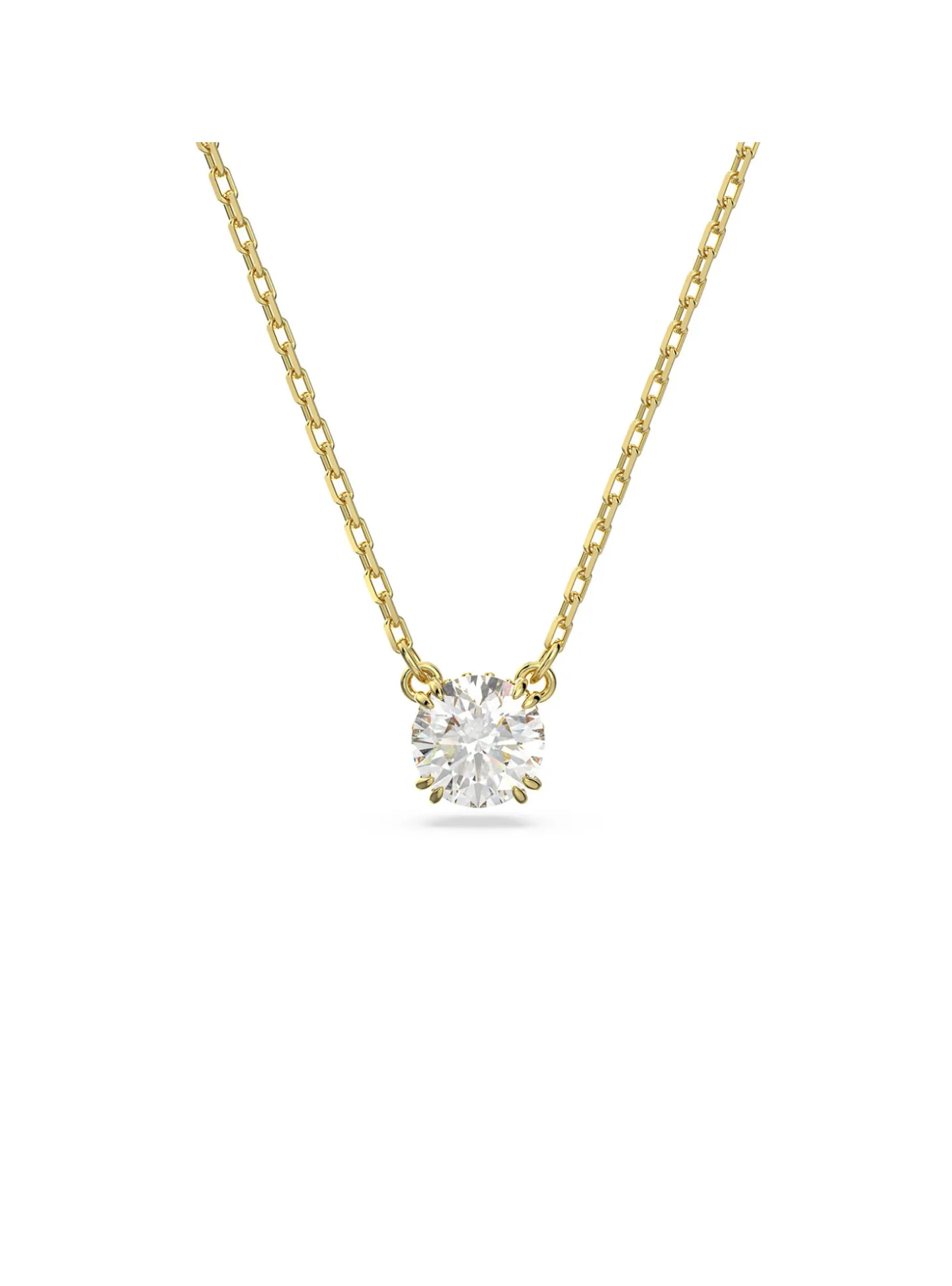 Pendentif Swarovski Constella doré rond blanc