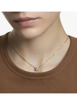 Pendentif Swarovski Constella doré rond blanc