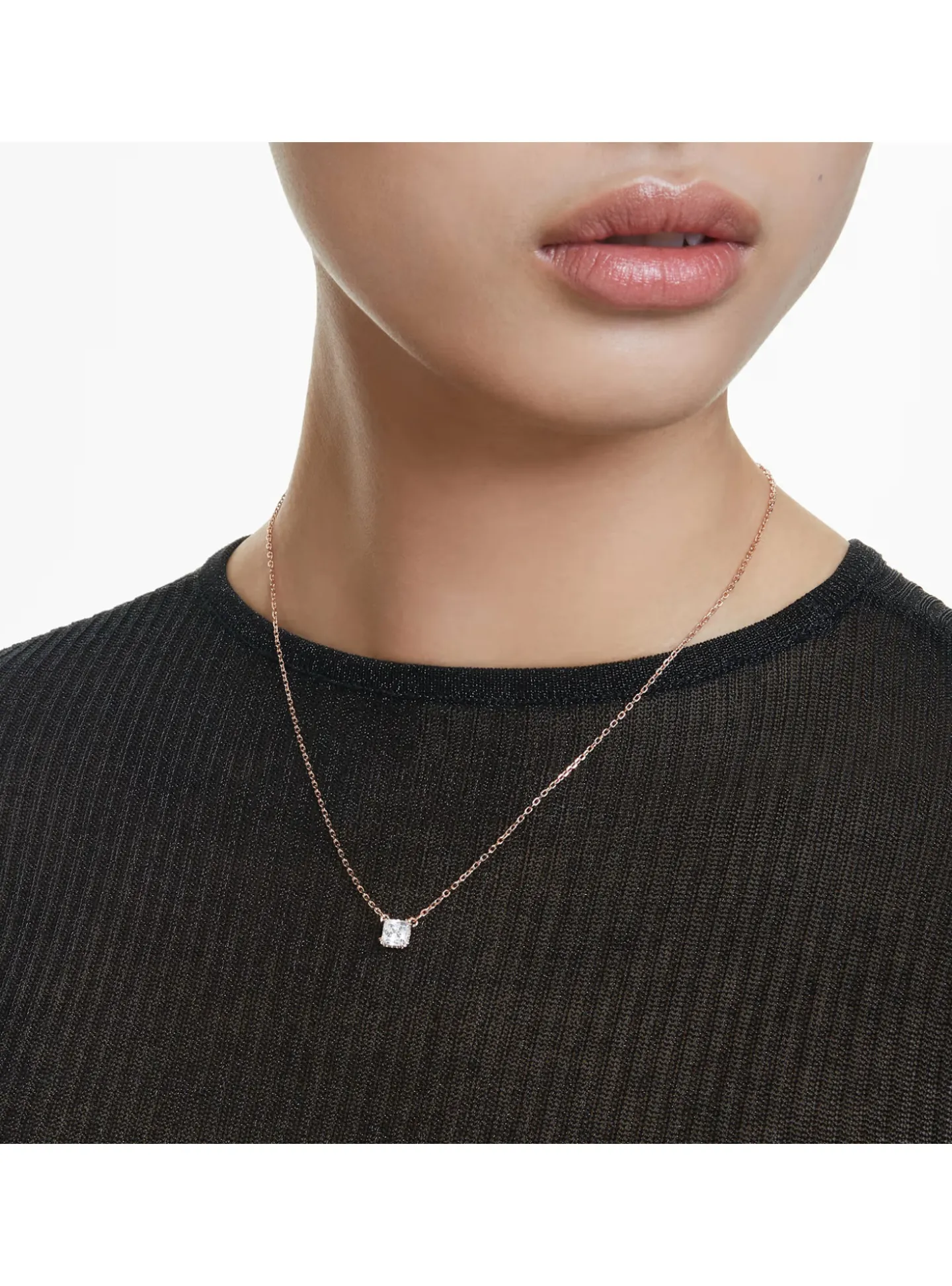 Pendentif Swarovski Stilla rosé format carré