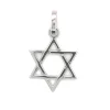 Pendentif étoile de David or blanc 18 carats