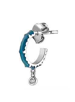 Piercing Agatha Jungly argent émail bleu
