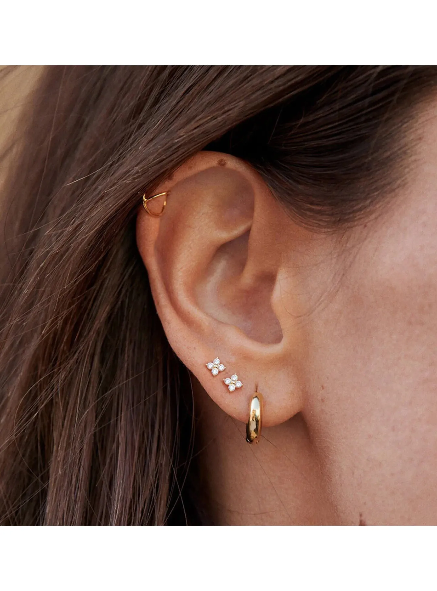 Piercing créole Agatha Dodue argent doré