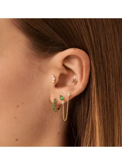 Piercing créole Agatha Radiante doré et vert
