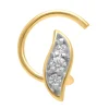 Piercing de nez feuille or jaune 18k oxydes