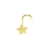Piercing de nez or jaune 18 carats étoile