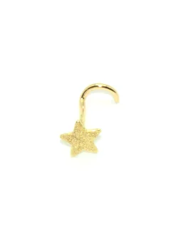 Piercing de nez or jaune 18 carats étoile