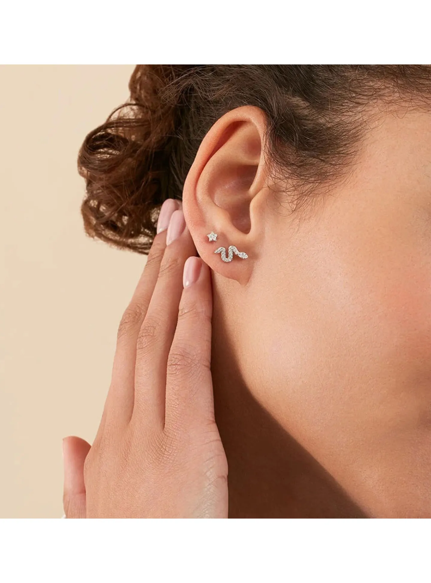 Piercing puce Agatha Snaky argent oxydes