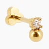 Piercing Zag Bijoux Bristol acier doré zirconium