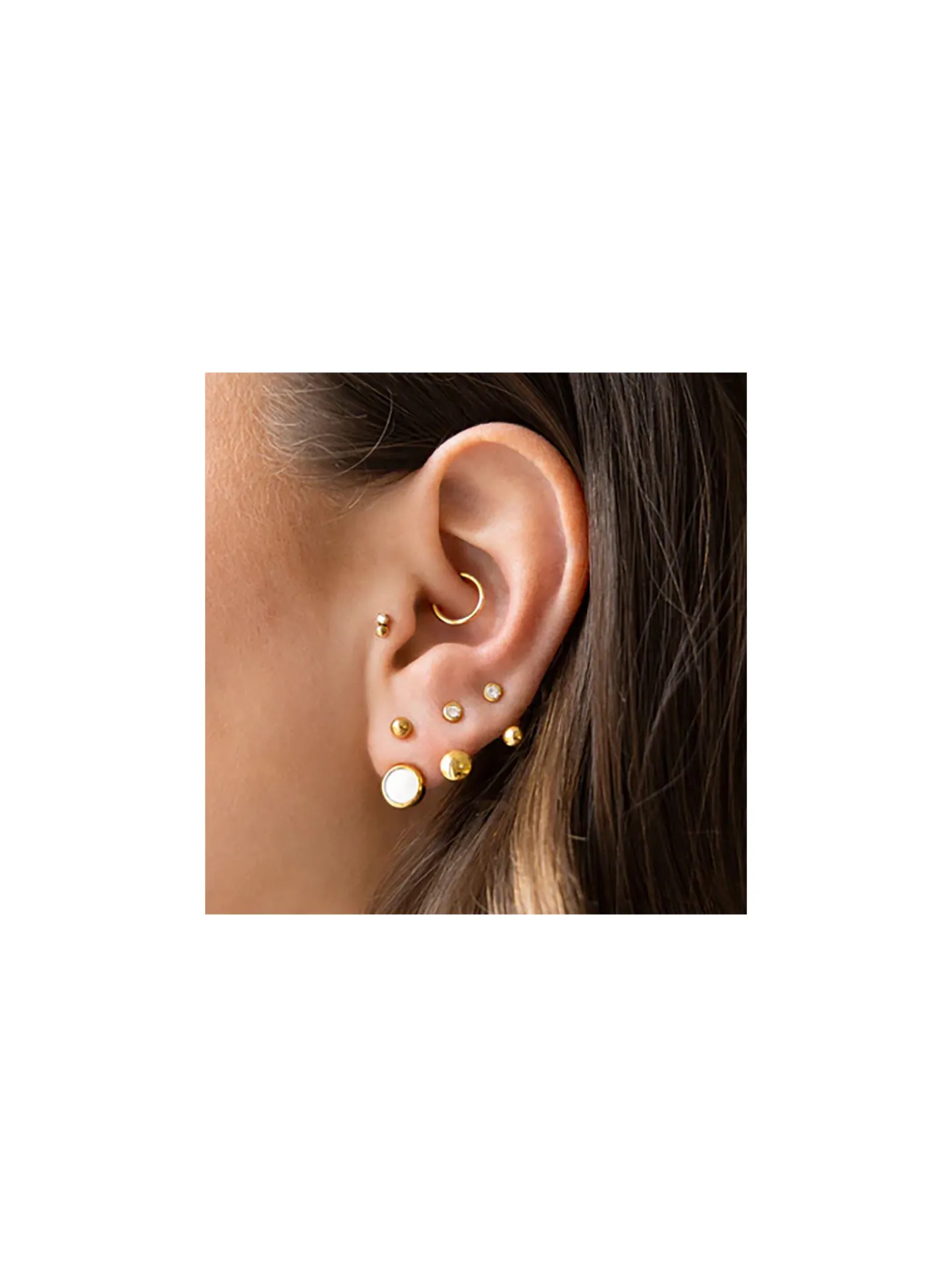 Piercing Zag Bijoux Bristol acier doré zirconium