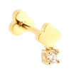 Piercing Zag Bijoux Hastings acier doré trèfle oxyde