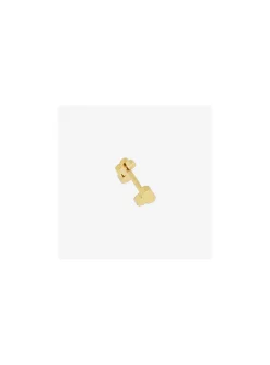 Piercing Zag Bijoux Hastings acier doré trèfle oxyde